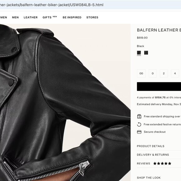 Allsaints Leather Jacket - Picture 4 of 4